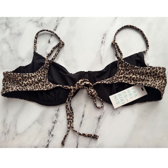 Frankies Bikinis Leopard & Lace Underwire Morning Top Swim Bikini Top XL - Picture 5 of 6